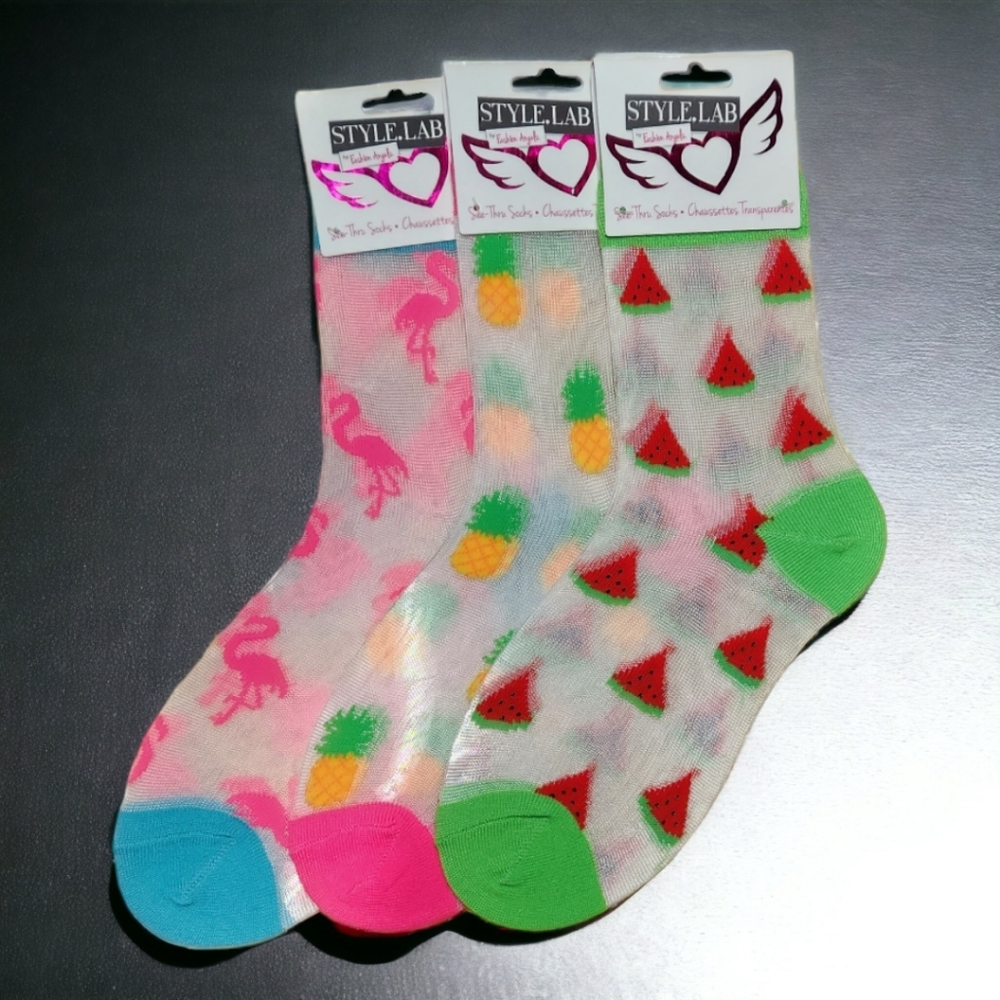 ✨️ Kawaii Women Kids Festive 3 Pairs of Sheer Mesh Socks